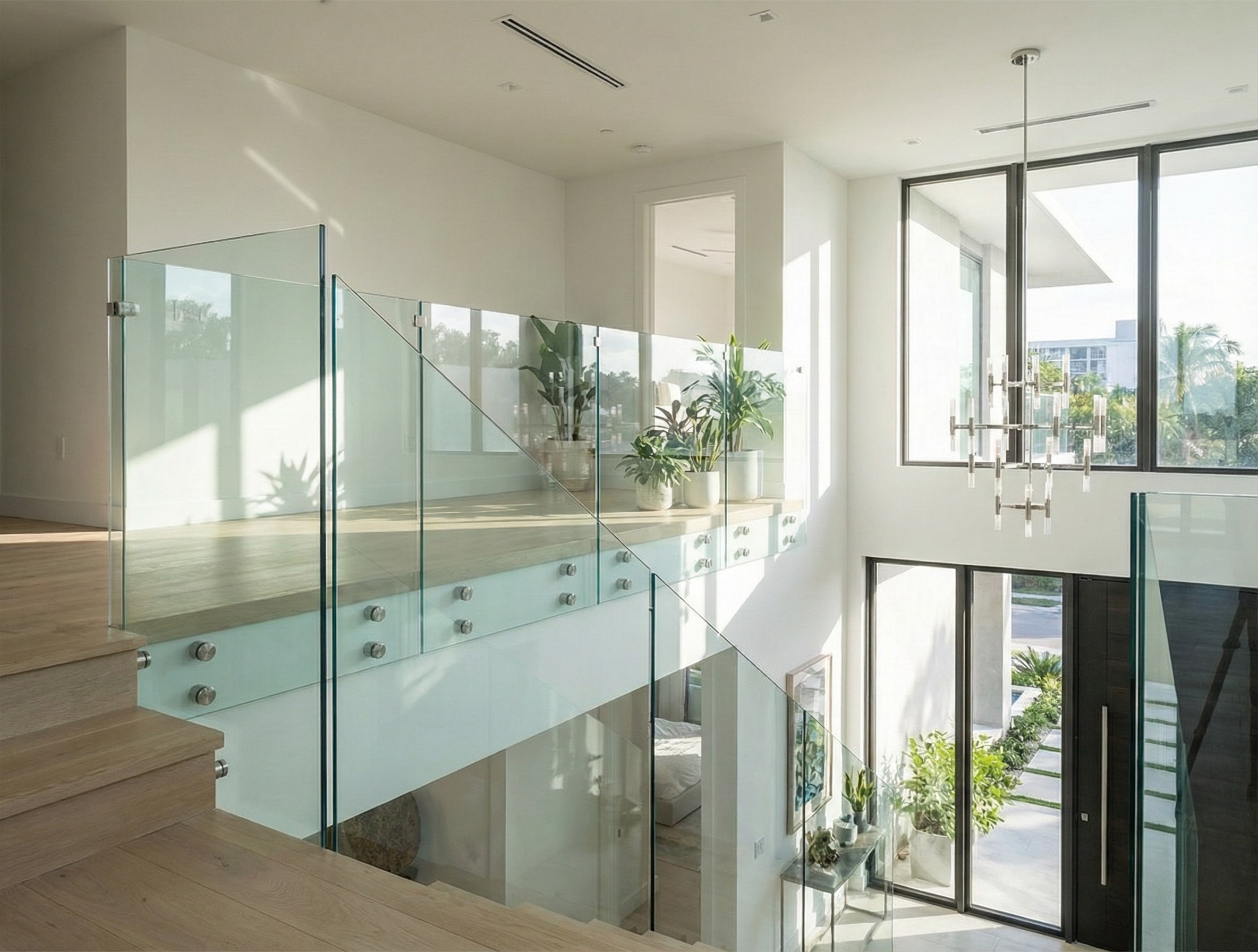 Glass Railing - Frameless Glass Railing System With Standoff Pins ...
