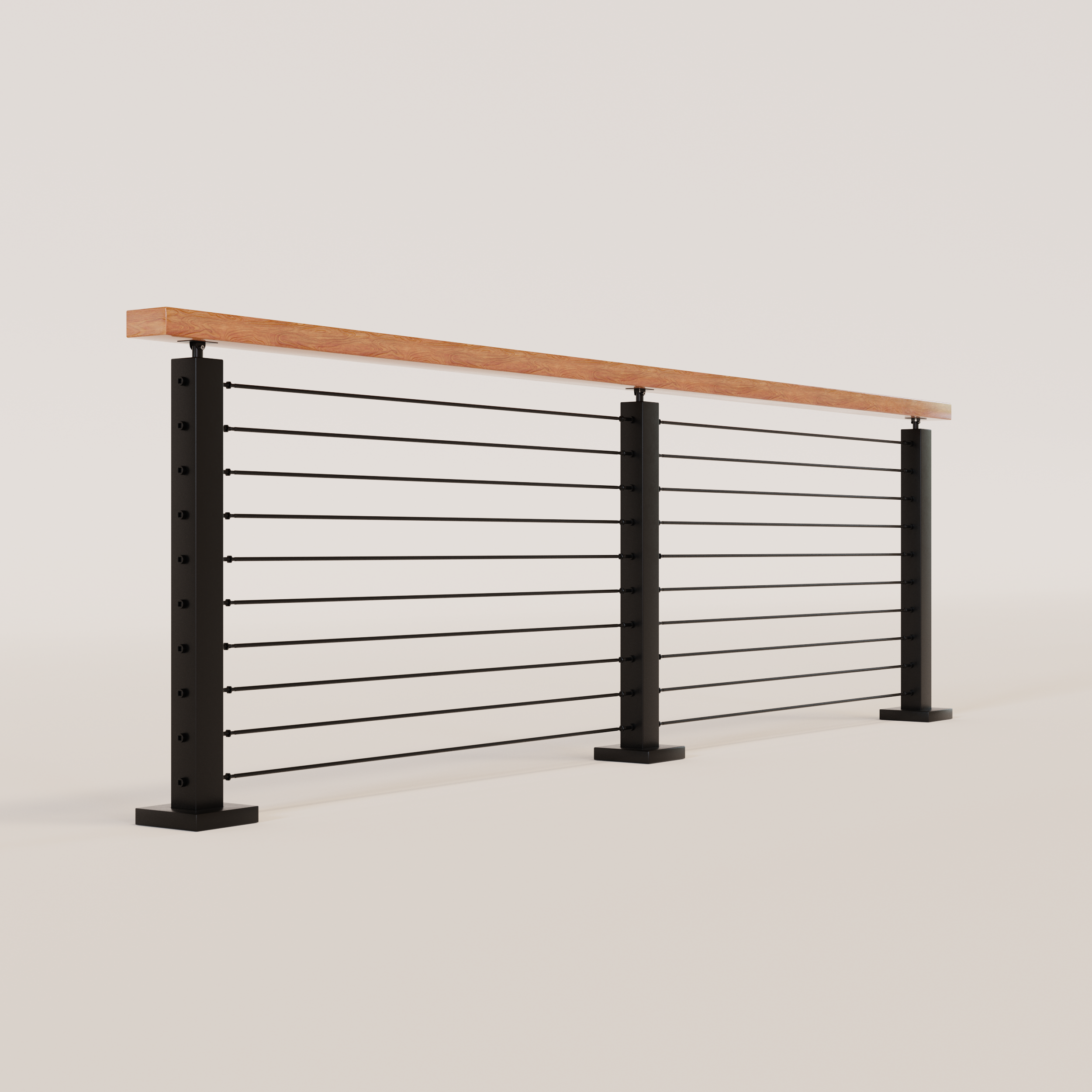 Cable Railing Black Metal With Light ...