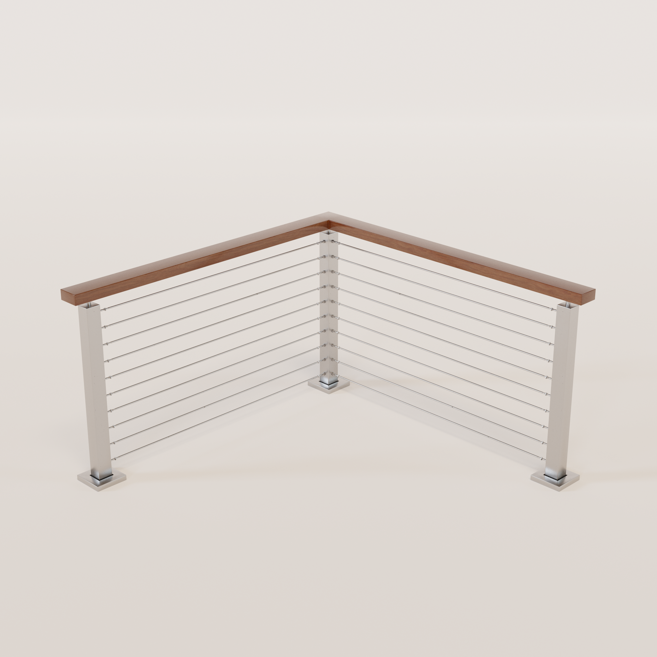 Side Rails For Counter Tops Cable Railing - Stainless Steel With Cherry Wood Top 8' Deck Mounted C ...